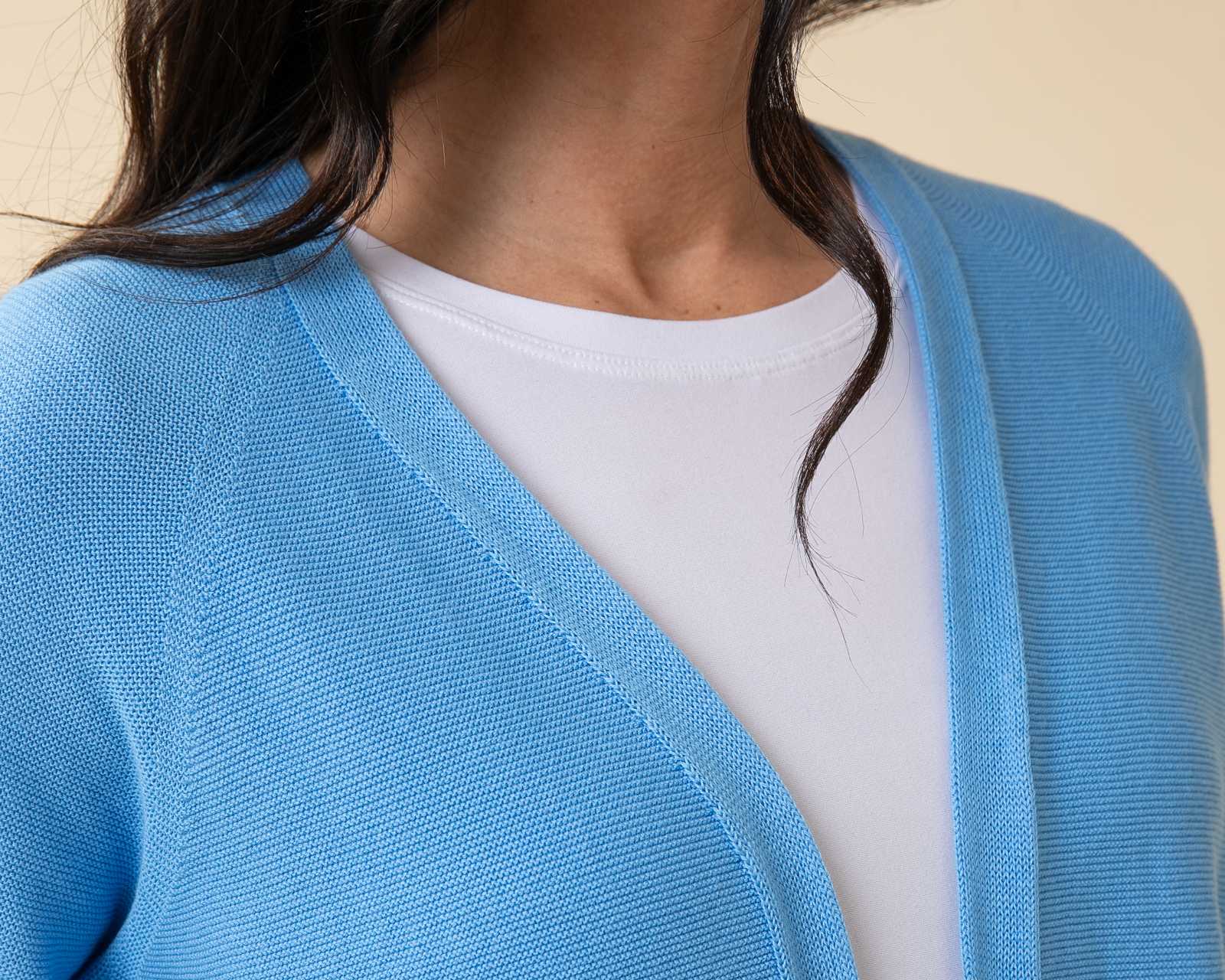 Blueleaブルレアsummer knit cardigan グレー RUFFLED KNIT CARDIGAN - Blue / Gray | ZARA United States