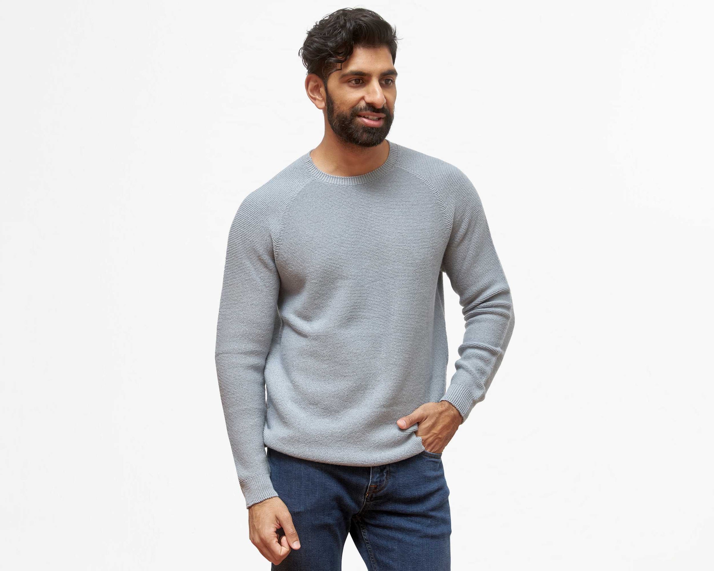 Merino Oyster Crewneck Sky